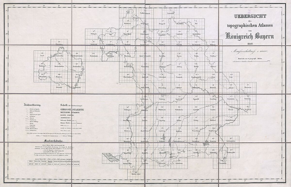Topographischer Atlas vom Königreiche Bayern - Übersichtsblatt Topographischer Atlas vom Königreiche Bayern - Übersichtsblatt