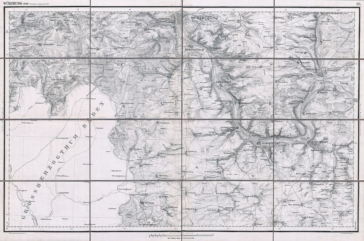 Topographischer Atlas vom Königreiche Bayern - Blatt 26 Würzburg Topographischer Atlas vom Königreiche Bayern - Blatt 26 Würzburg