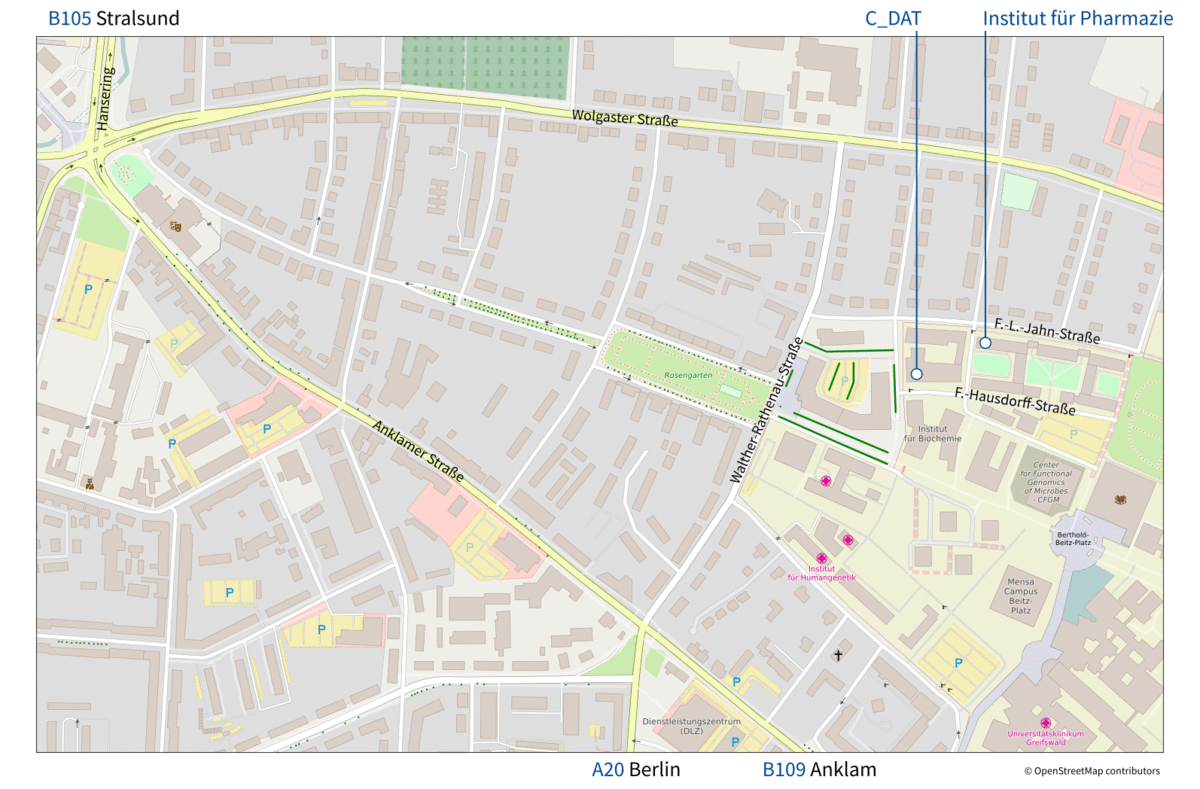 Lageplan C_DAT/Institut für Pharmazie