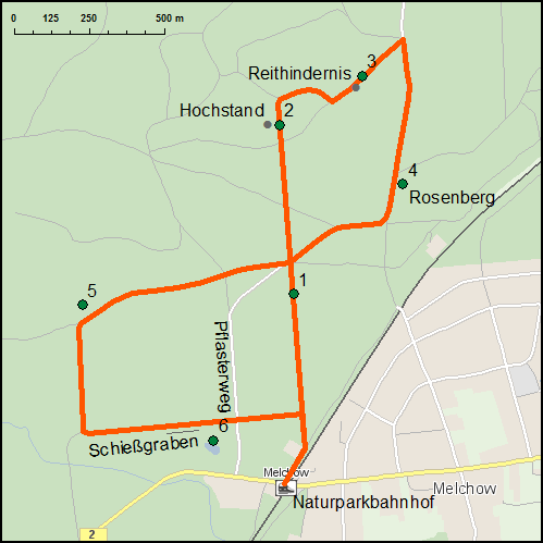 Bodenlehrpfad Barnim (Melchow Kreis Barnim), durchnummerierte Stationen am Lehrpfad